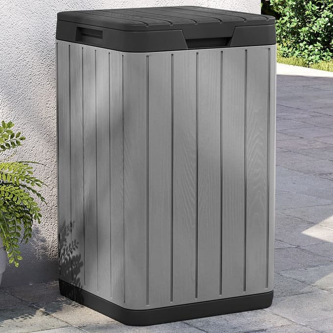 vidaXL - Tuinafvalbak - 38x38x65 - cm - polypropeen - grijs