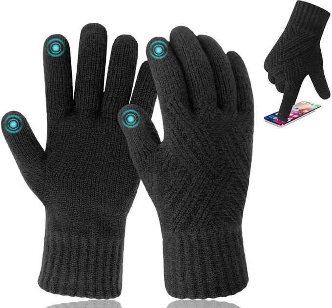 Dailygoods- Winterhandschoenen Dames - Dubbellaags Warmte - Touchscreen - Antislip Grip - Thermische Handschoenen - Acryl/Thinsulate Voering