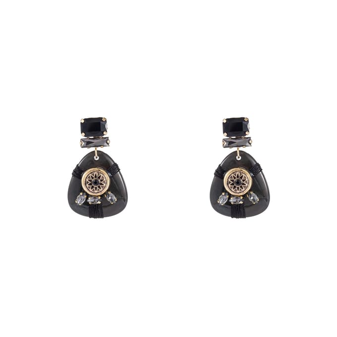 Go Dutch Label Oorknoppen roped dangle Zwart