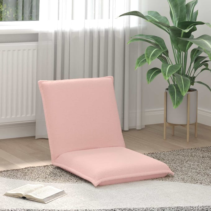 vidaXL - Verstelbare - vloostoel - Roze - Schapenstof
