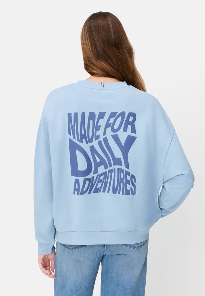 camel active Sweatshirt met print op de achterkant - Maat womenswear-S - Lichtblauw