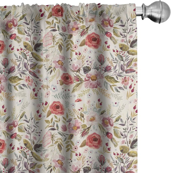 ABAKUHAUS Voorhangen Set 2x75x225 cm – Multicolor Microvezel