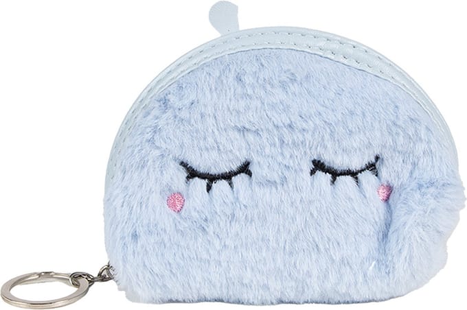 Clayre & Eef Portemonnee 12x9 cm Blauw Synthetisch Ogen