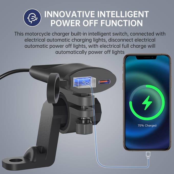 Motortelefoonoplader Dual USB AC Quick Charge 3.0 Motor USB-oplader Intelligent Power