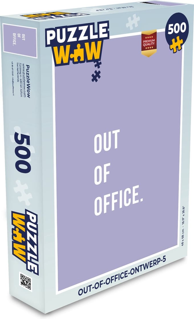 Puzzel Quotes - Out of office - Paars - Legpuzzel - Puzzel 500 stukjes
