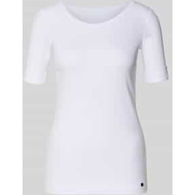 T-shirt met mouwomslag en ronde hals