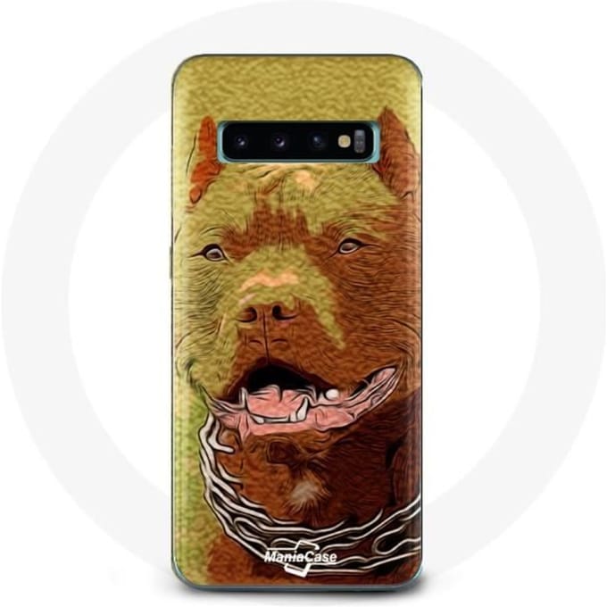 Hoesje voor Samsung Galaxy S10 Pitbull Bruin bruin