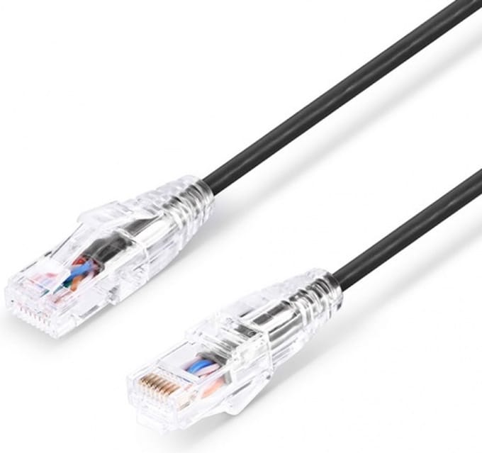 Qost - Slim Patchkabel CAT6 - Zwart - 3 meter - Unshielded (UTP) - 8AWG Snagless - PVC - Internetkabel