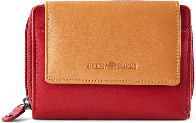 Greenburry Nappa Portemonnee RFID-bescherming Leer 14 cm - Dames - Horizontaal - red-tan