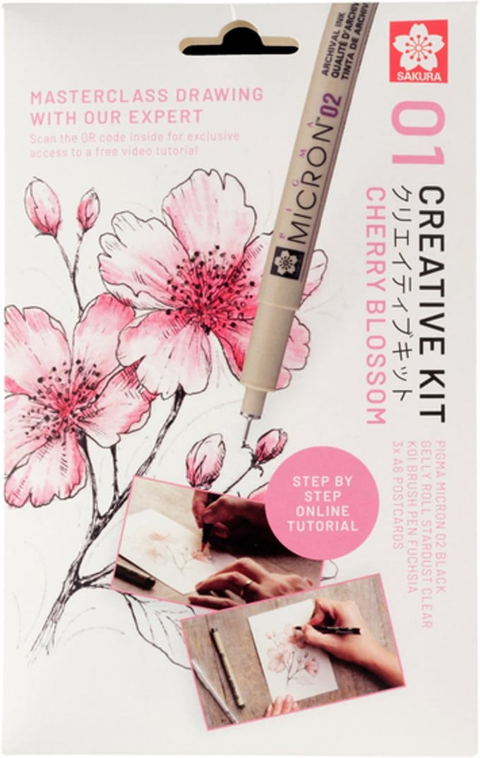 Tekenset sakura creative kit cherry blossom | 12 stuks