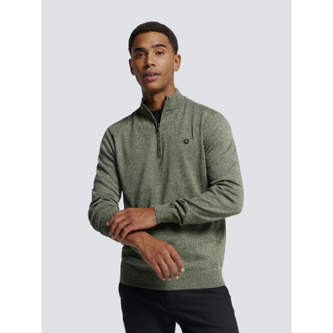 Pullover met halve rits en tweekleurige melange: Comfort en stijl gecombineerd