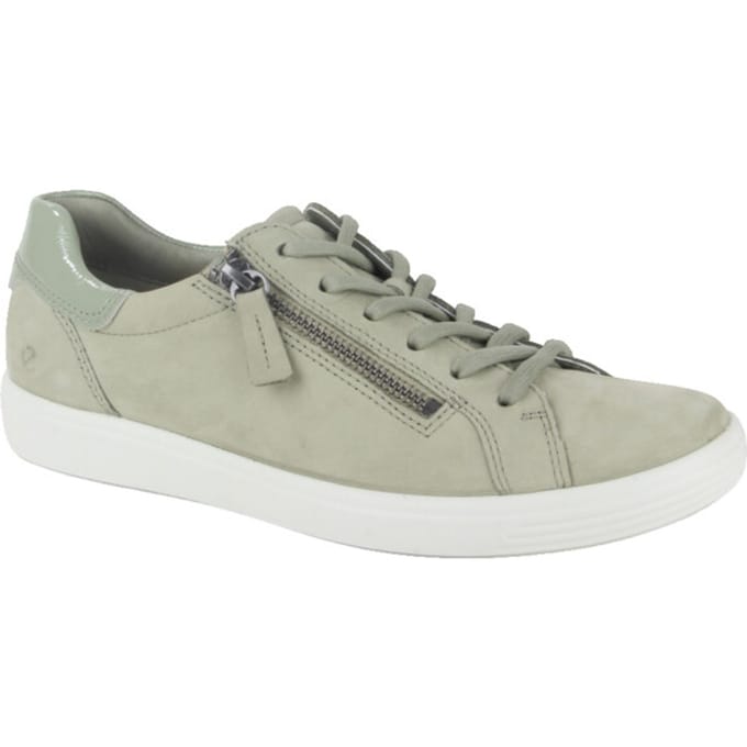 Ecco Ecco Soft 7 Side Zip Sneakers groen Nubuck