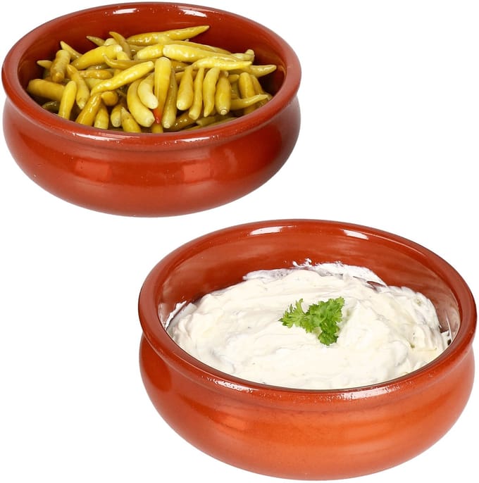 Set van 2 cazuela klei kommen Berlijn bol 18cm - 99514