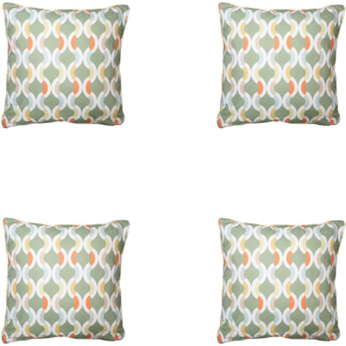 Madison - Sierkussen Trivia green - Ca. 50x50 cm - Set van 4