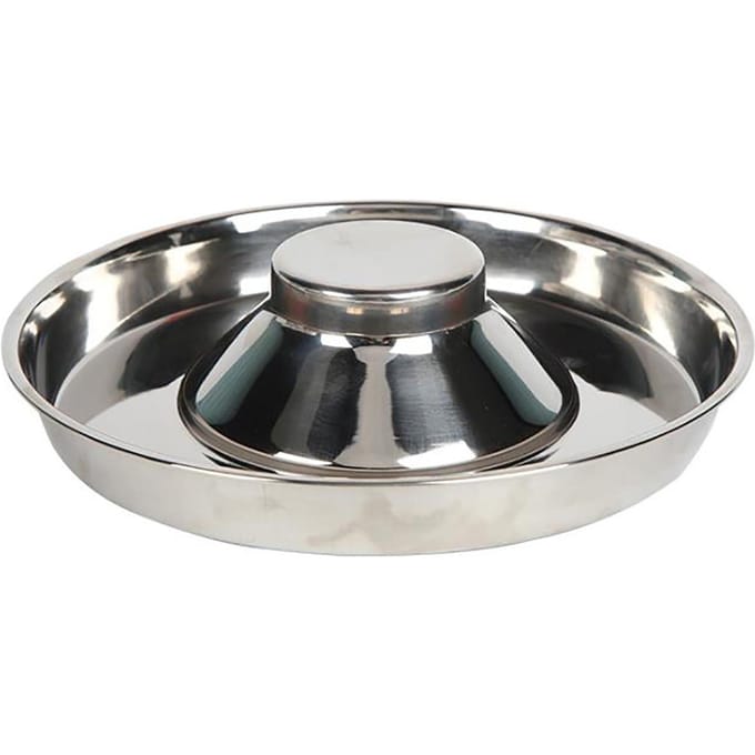 Hondenbak RVS Slow Feeder Hondenbak 26cm Diameter Cadeau gray