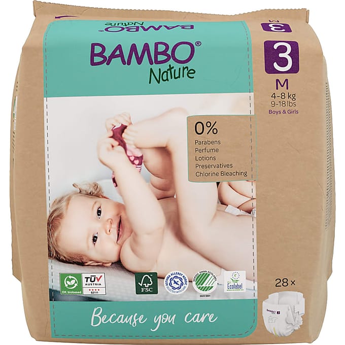 Bambo Nature Luiers Maat 3 (4-8 kg) - 28 stuks