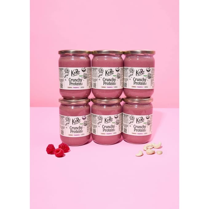 Vegan crunchy proteinspread cashew-framboos 6 x 500 g