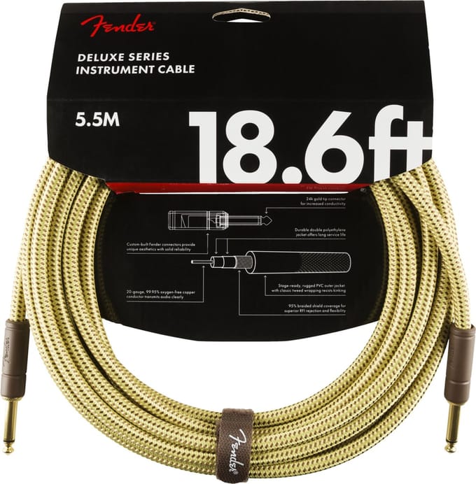 Fender Deluxe Series Gitaarkabel Tweed 5.5 Meter 0990820081