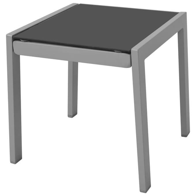 vidaXL - Ligbedden - met - tafel - aluminium - zwart