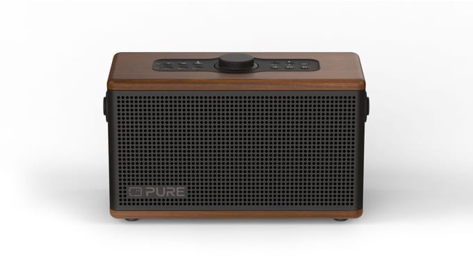 Pure Classic Aura - De draagbare Bluetooth-luidspreker met sfeerverlichting, Koffie bruin/Walnoot