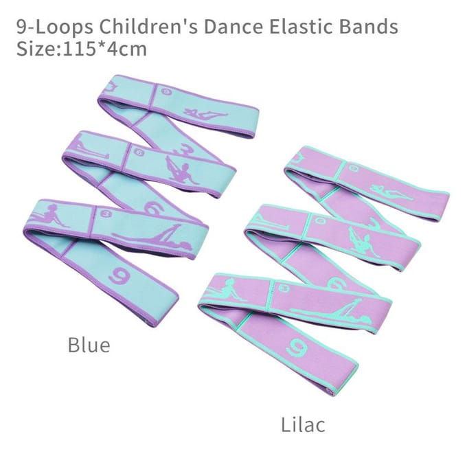 1/2 Pièces Sangle d'étirement pour danse d'enfants Bande élastique pour gymnastique Ballet Étirement Résistance Multi-boucles Entraînement
