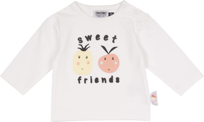 Zero2Three - T-shirt meisjes - Wit - Maat 56