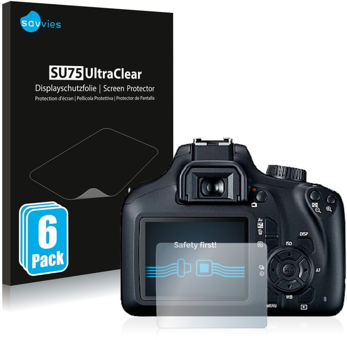 Savvies - Screenprotector voor Canon EOS 4000D - Folie Beschermfolie transparant 6 Stuks