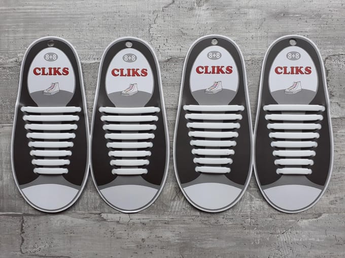 2 stuks Elastische Veters Wit - Zonder Strikken - 1 Paar Schoenen - Kinderen & Volwassenen - CLIKS