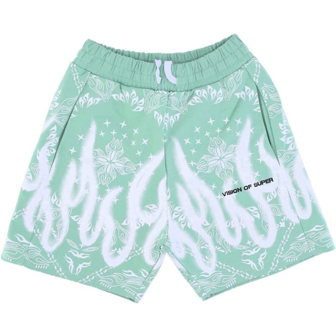 Heren trainingsbroek met bandanaprint short groen