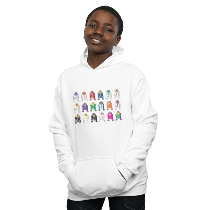 Star Wars Jongens R2 Eenheden Hoodie (Wit)