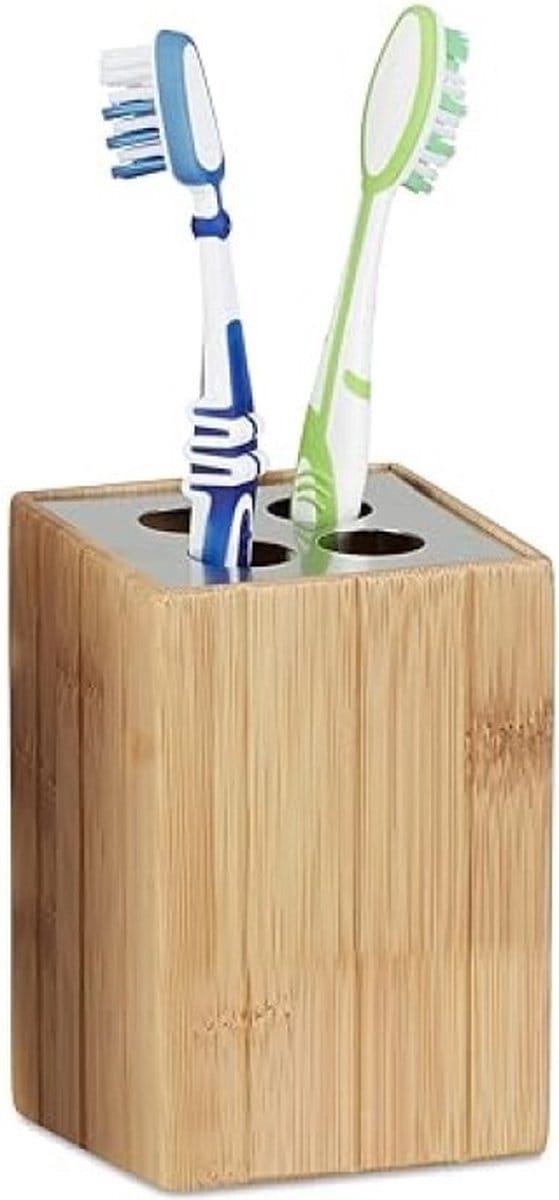 Luxe Tandenborstelhouder - Bamboe en RVS