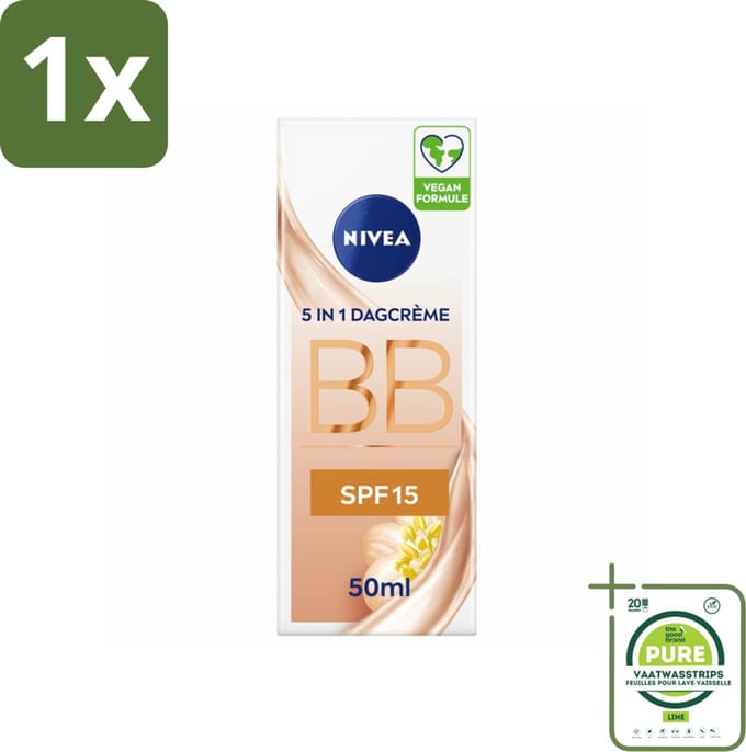 1 x NIVEA - Essentials BB Crème Medium - BB Crème - SPF 15 - Hydrateert & Camoufleert - 50 ml - BB Crème - Dagcrème - NIVEA - Hydraterende Crème - Make-up