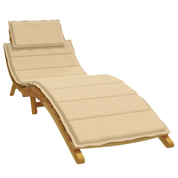 vidaXL - Ligbedkussen - 186x58x4 - cm - stof - gemêleerd - beige