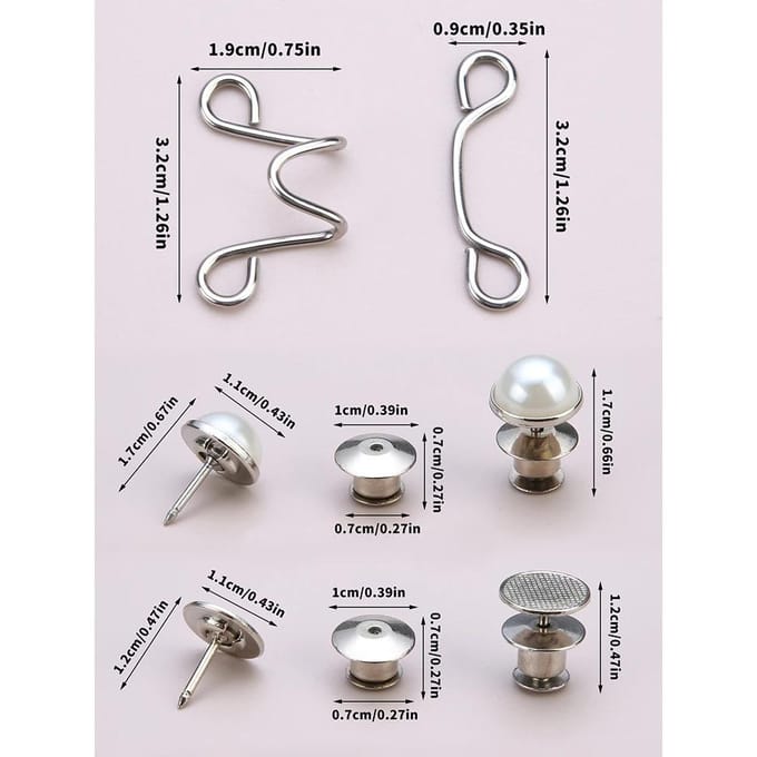 Ensembles 2 pièces Boucle de taille en métal pour jeans Ajustable Boutons pression sans clou Fixation Bouton Détachable Serre-taille Ménager 2pcs gray