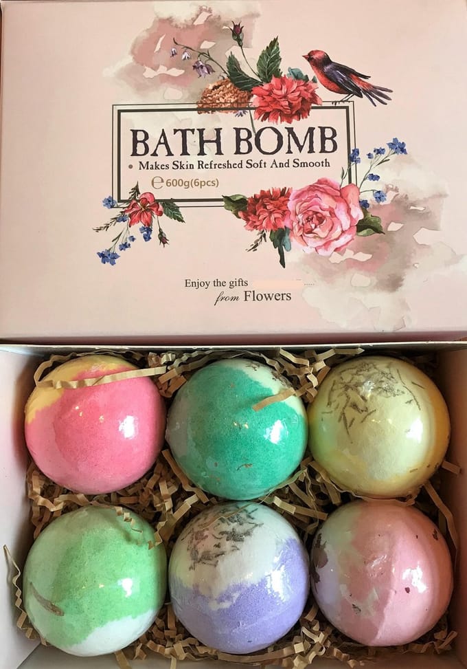 Bruisballen - 6 stuks 100g  - Badbruisballen- Geschenkset - Bath bombs
