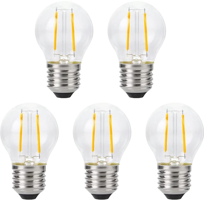 SPL E27 LED Lamp 2W Dimbaar - CRI 93 - Extra Warm Wit - LED Filament G45 - Vervangt 16W - 5 Stuks