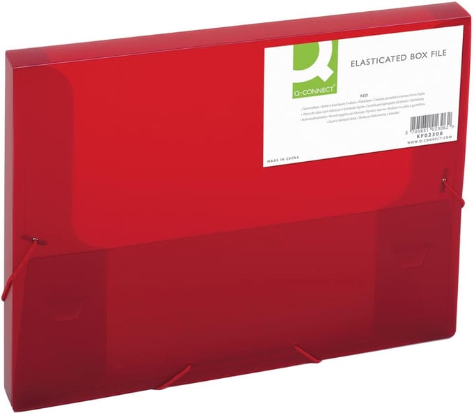 Q-CONNECT elastobox | met elastieken | A4 | rug 25 mm | rood