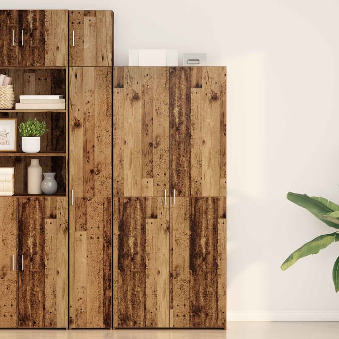 vidaXL - Highboard - Oudhout - 80 - x - 42 - x - 185 - cm
