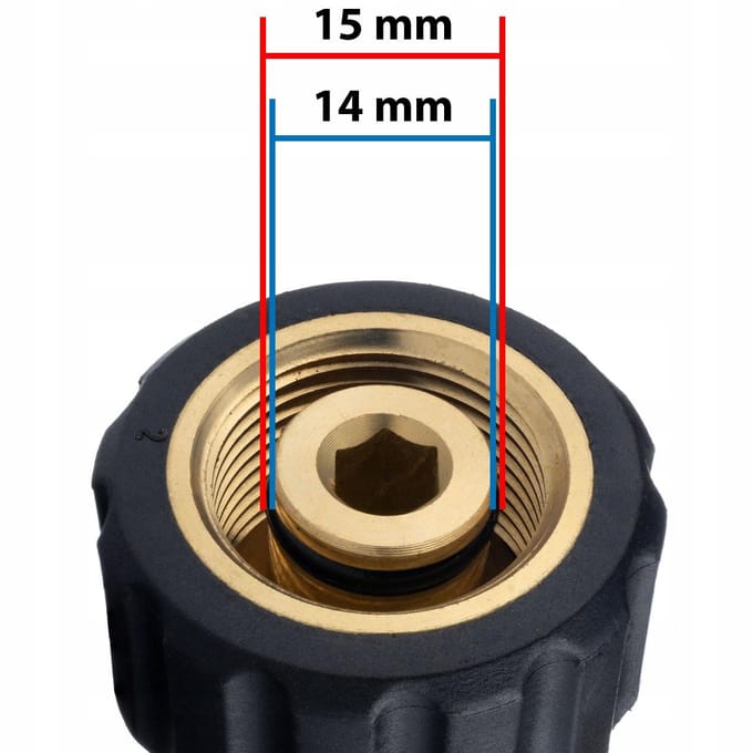 Rosfix Hogedruklans 60cm 15° Gebogen - Platte Spuitmond - M22x1.5 Binnen - RVS - Geschikt voor Kärcher