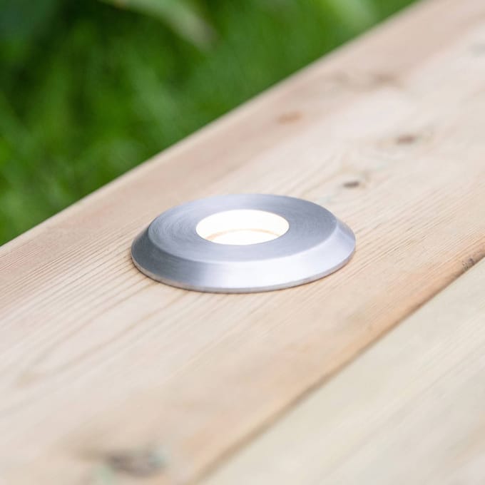Markslöjd Garden 24 Decklight, zilver, licht boven, 0,8 W