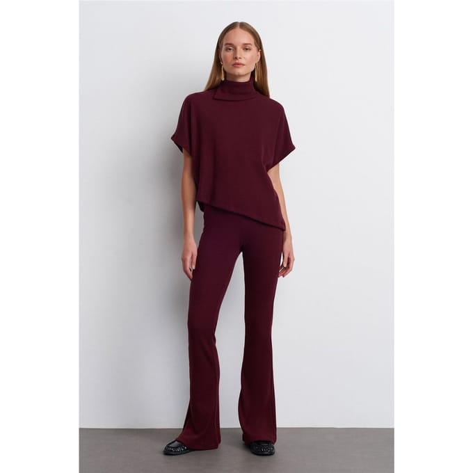 Hoge Taille Flared Gebreide Broek
