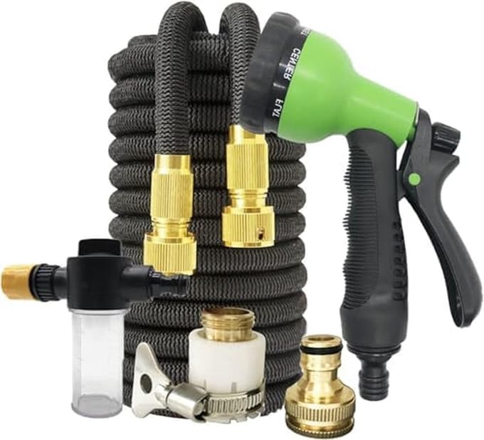 Flexibele tuinslang - Uitbreidbare slang - Eenvoudig tuinieren - Duurzame TPE constructie - 5 meter - Zwart
