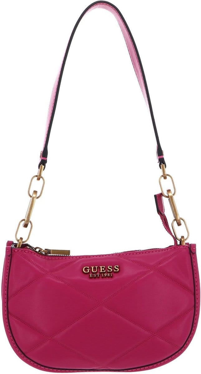 GUESS Schoudertas Cilian Top Zip Saddle Bag Fuchsia Paars