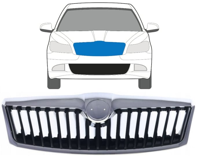 Grill voor Skoda Octavia II 2004-2013