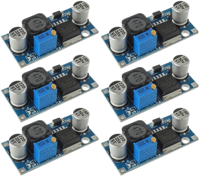 ONF3 - DC-DC voedingsadapter - Step down Module - 6 stuks - Buck Converter - Spanningsregelaar - Instelbaar van 1,25-35V - Geschikt voor diverse...