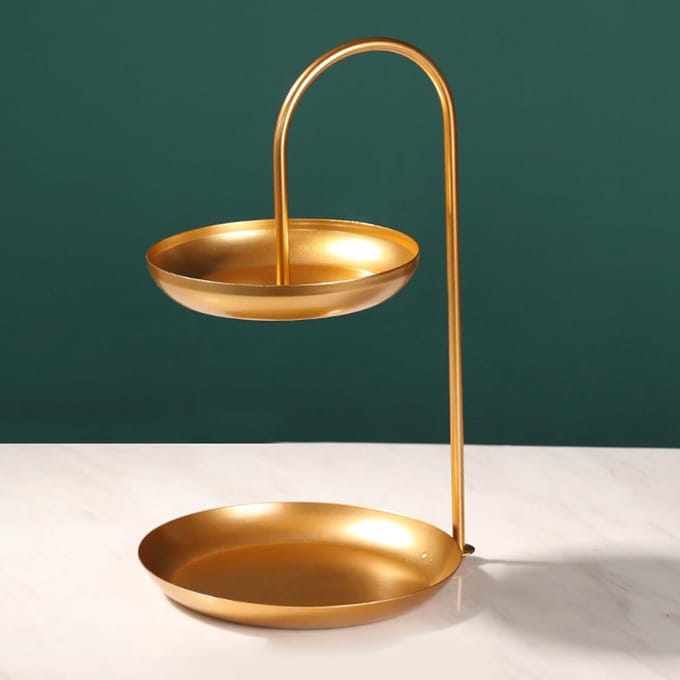 Sieraden Display Lade - Dessert Houder - Decoratieve Opslag - Verticale Opslagruimte - 2 Tier - Goud