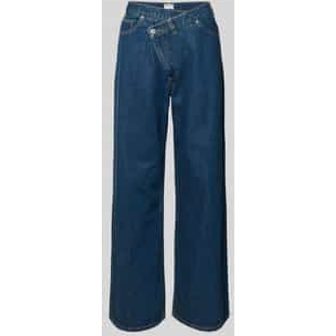 Jeans met asymmetrische knoopsluiting