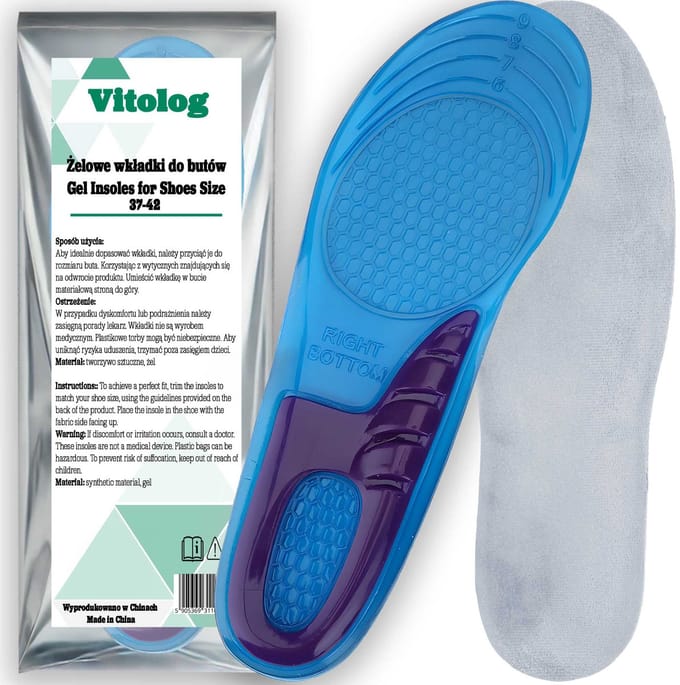 Vitolog - Gel Inlegzolen - Absorberend - Comfortabel - Blauw