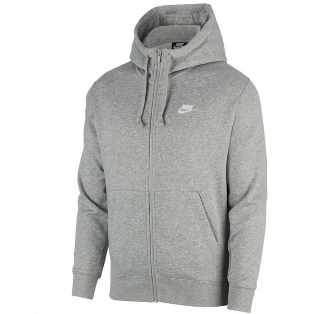 Nike Club Fleece Pullover Hoodie Met Volledige Ritssluiting, Grijs