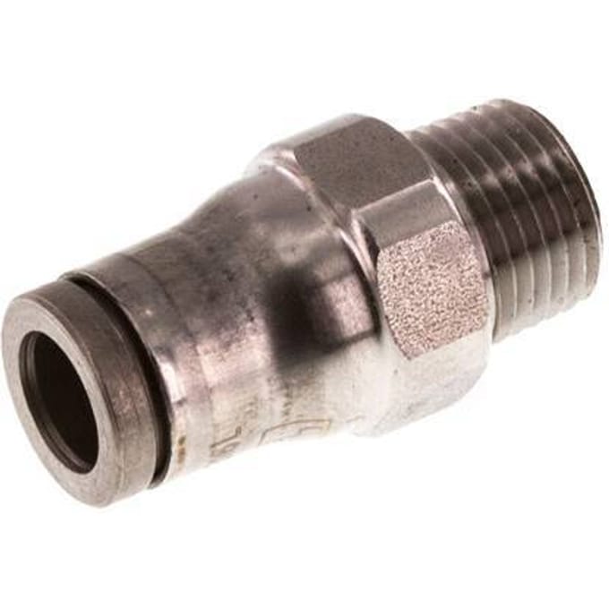 6mm x 1/8'' NPT RVS Insteekfitting Buitendraad FKM